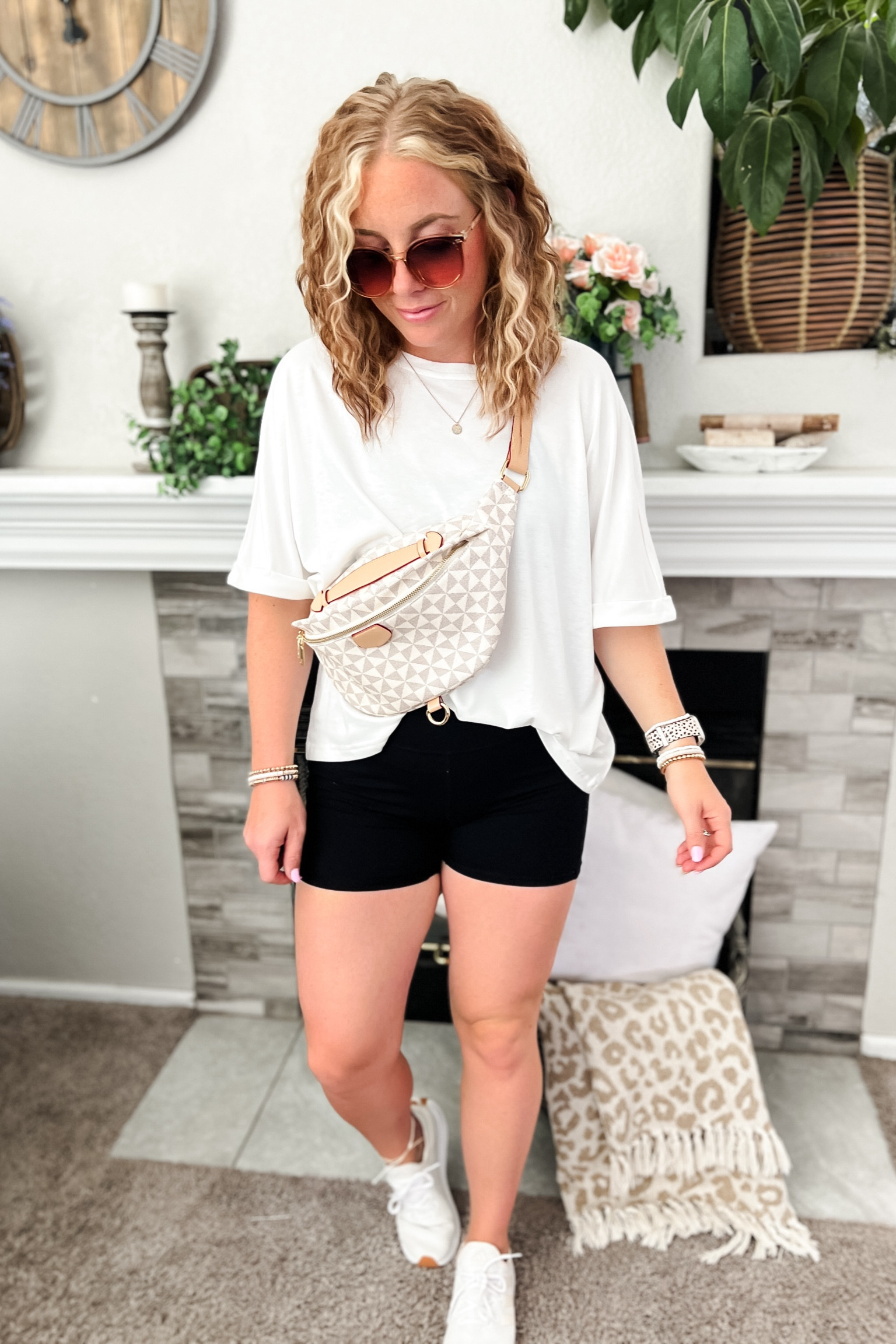 Oversized boyfriend tee with biker shorts, sunglasses, sneakers and sling bag. Wearing a small in this tee. 
// #ltkfindsunder100 #ltksalealert travel outfit, 
Spring outfits 2024, spring outfit ideas, Amazon outfit ideas, casual outfit ideas, spring outfit inspo, casual fashion, amazon summer fashion, amazon casual outfit, cute casual outfit, outfit inspo, outfits amazon, outfit ideas, amazon shoes, Amazon bag, purse, size 4-6, casual summer outfits, casual outfit ideas everyday, summer fashion 

#LTKtravel #LTKActive #LTKstyletip