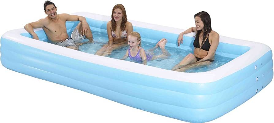 Family Kiddie Pool - Giant Inflatable Rectangular Pool - 12 Feet Long (144"x76"x22") | Amazon (US)