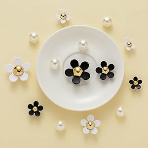 Flower Shoe Charms for Clog Sandals Bracelets Accessories Decoration, Summer Cute Daisy Pearl Sho... | Amazon (US)