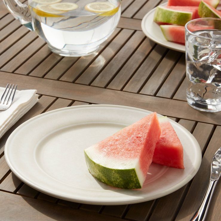 10.5" Melamine and Bamboo Dinner Plate White - Threshold™ | Target