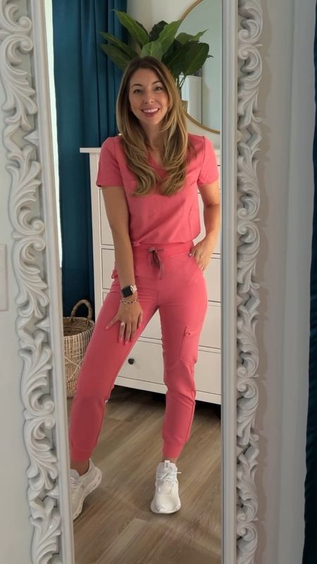 Figs Scrubs are 20% off!!—And so many new colors available!! Run don’t walk!! 

I am 5’3, 115lbs  (25” waist, 36” hips) wearing XXS Catarina top and XXS Petite Zamora joggers! Also wearing the BEST white Sneakers from On Cloud which run true to size! 

#LTKsalealert #LTKworkwear #LTKshoecrush