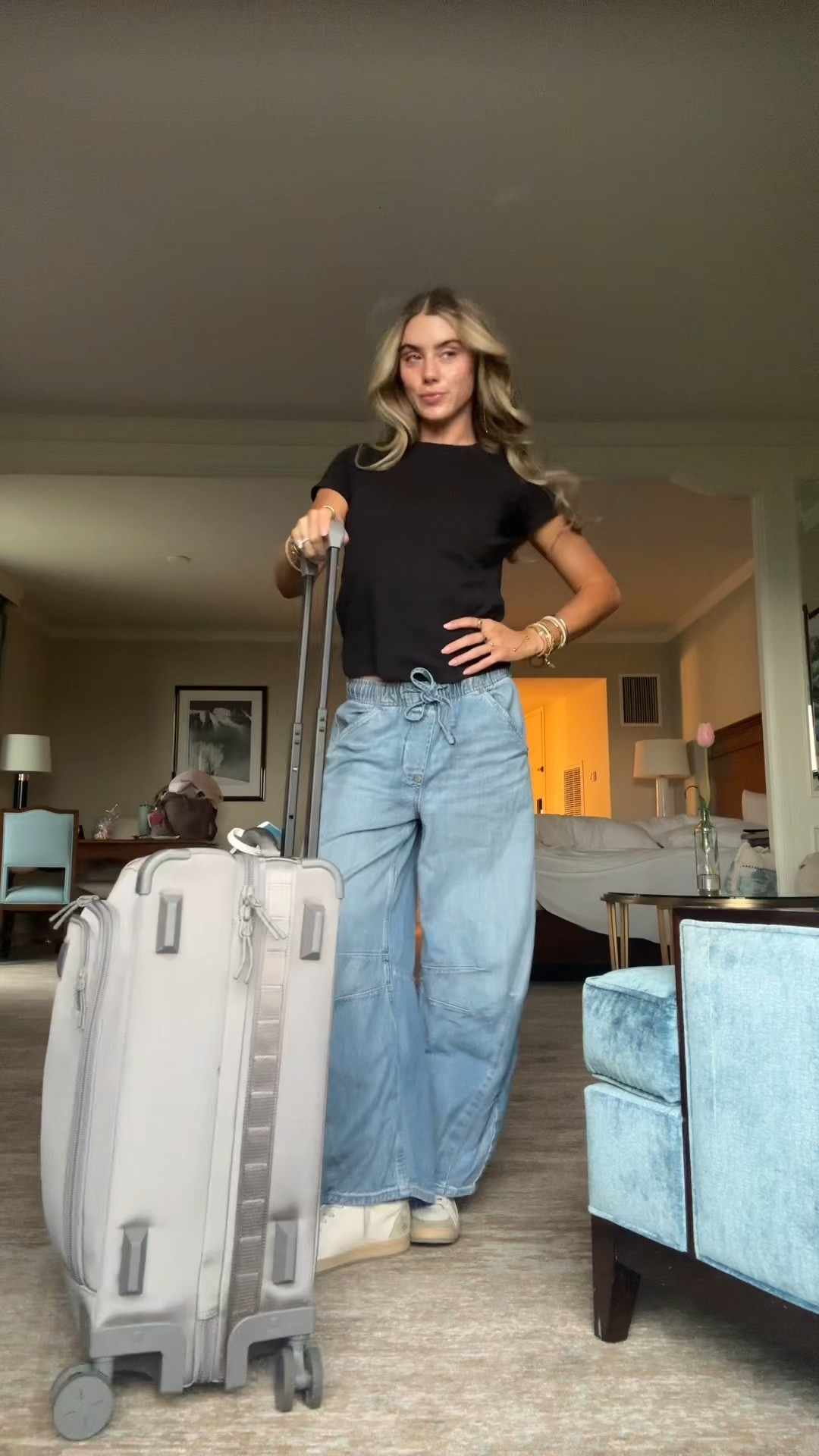 Airport outfit! I’m wearing my Gap Horseshoe jeans they are the comfiest oversized fit size XS size down if in between. My tee is my favorite cuts tomboy tee size XS (code SLOANEV). My sneakers are Shu shop and i used all my @Dagne Dover Dagne Dover bags!

#LTKootd #LTKSaleAlert #LTKTravel