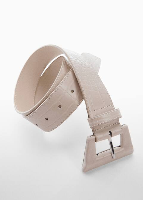 Belt with geometric buckle | MANGO (UK)