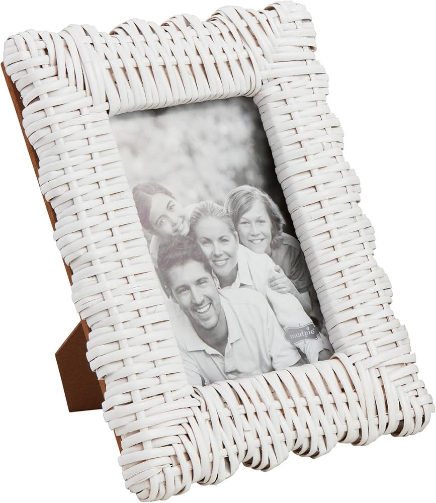 Mud Pie Large Wht Woven Frame; 10" X 8" | Amazon (US)