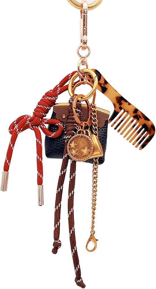 Bag Charms Designer Leather Bag Purse Charms Cute Rope Keychains Y2k Backpack Handbag Accessories | Amazon (US)