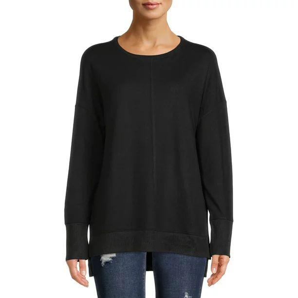 Time and Tru Women's Hacci Crew Neck Tunic - Walmart.com | Walmart (US)