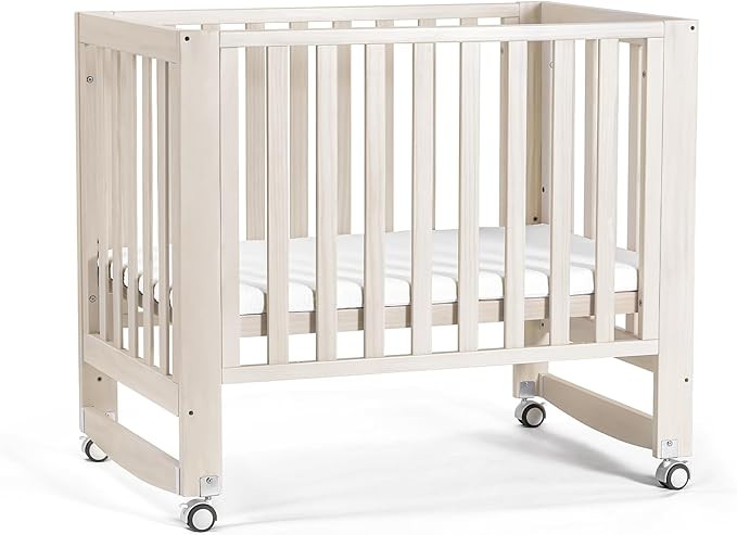 EvoNest Baby Crib, 6 in 1 Convertible Mini Crib with Wheels, 100% New Zealand Wood Growing Bed, 4... | Amazon (US)