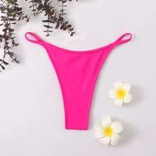 Neon Pink Tanga Bikini Bottom | SHEIN
