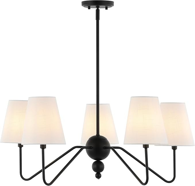 JONATHAN Y JYL7912A Skylar 32" 5-Light Classic Minimalist Iron Inverted Gourd LED Chandelier, Bla... | Amazon (US)