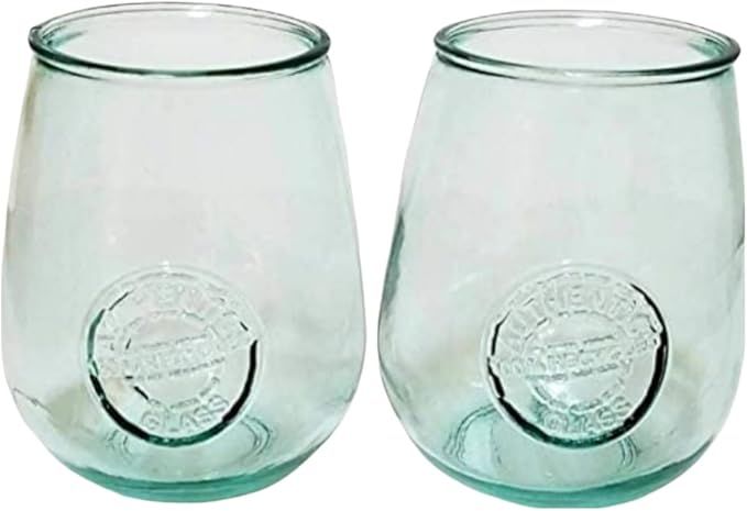 Authentic Wine Drinking Glasses 100% Recycled Glass San Miguel Drinking Glasses, Cups for Water, ... | Amazon (US)