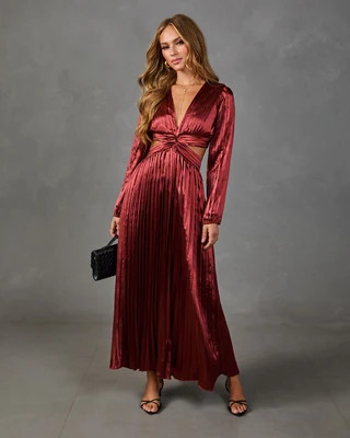 Elliana Satin Cut Out Maxi Dress Rust / XS | VICI