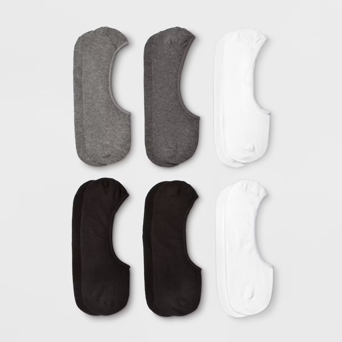Women's 6pk Liner Socks - A New Day™ Black/White/Gray 4-10: No Show, Hidden Gel Heel Grip | Target