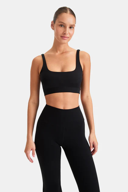 DAYFLEX ESSENTIAL SQUARE NECK SPORTS BRA - SHADOW BLACK | TALA (UK)