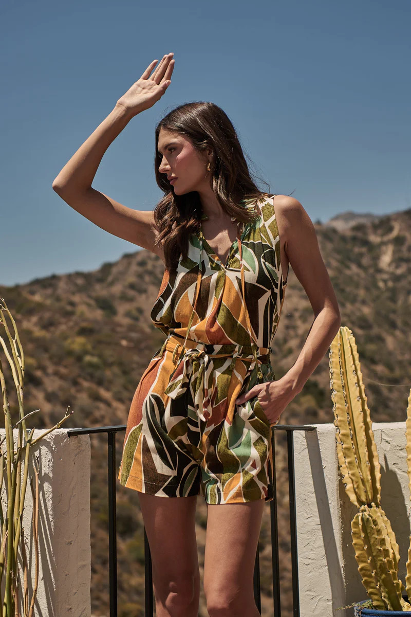 Renia Tropical Miley Sleeveless Blouse | Sugarlips