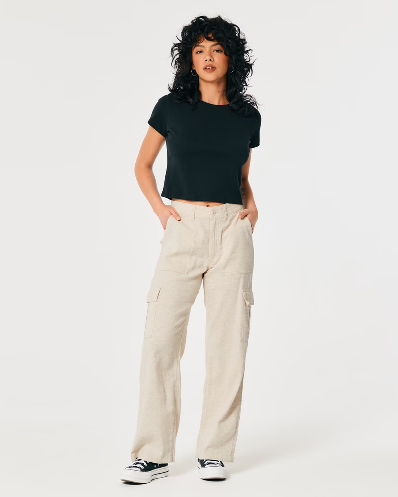 Ultra High-Rise Drapey Cargo Pants | Hollister (US)