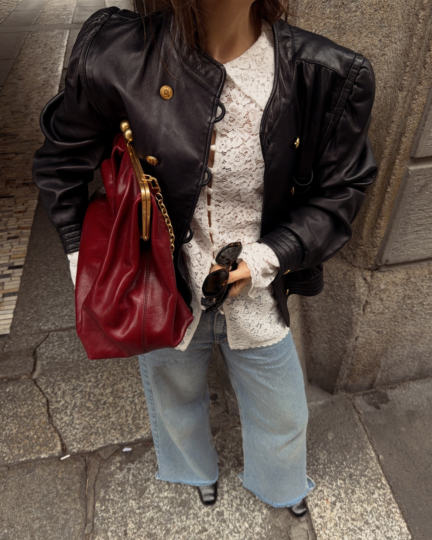 milan fashionweek look 
I love to combine lace & leather!


#LTKeurope #LTKjeans #LTKspring