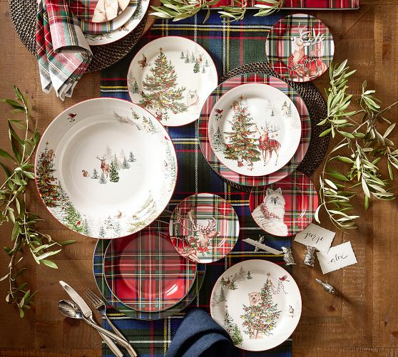 Stewart Plaid Stoneware Dinnerware Collection | Pottery Barn (US)
