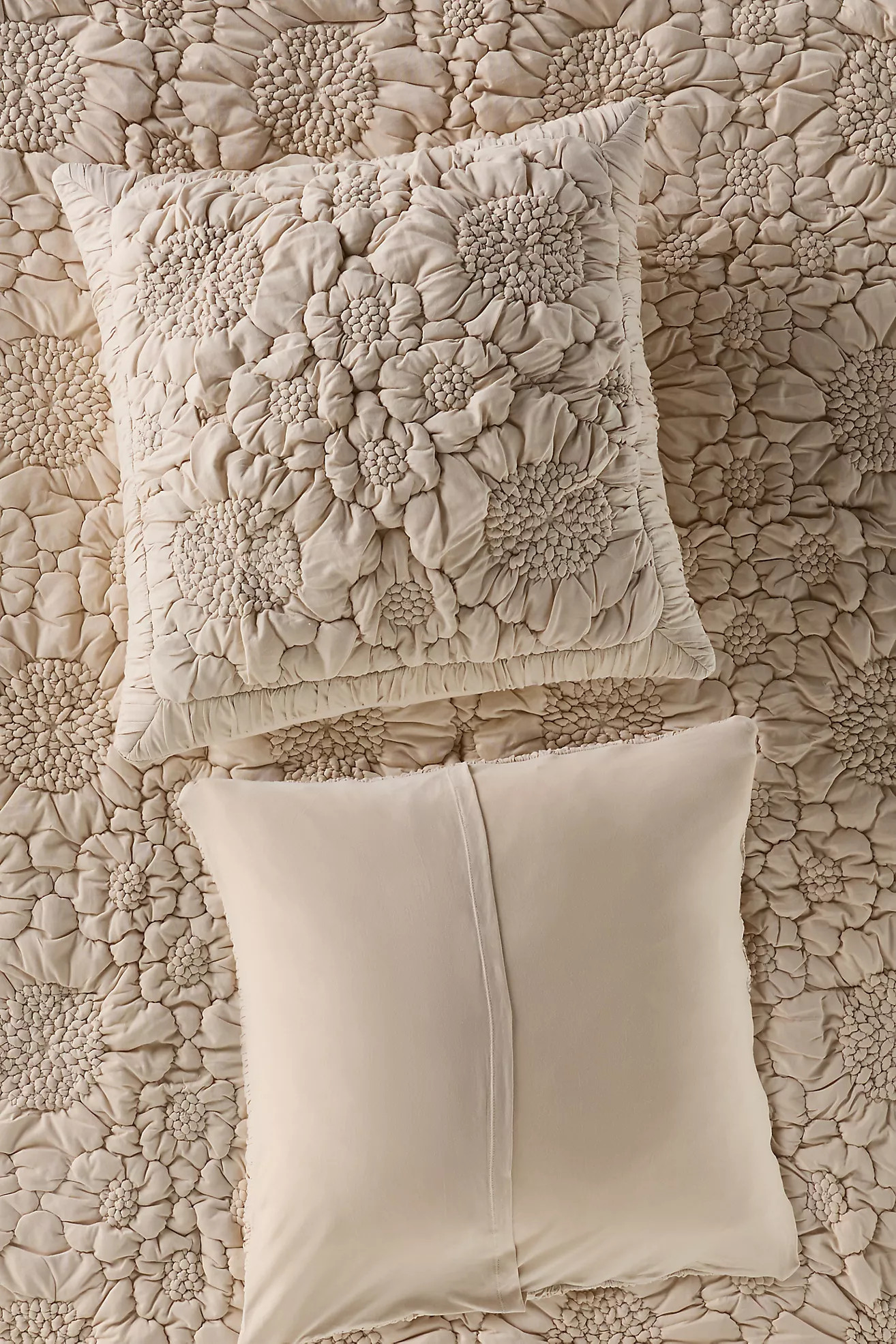 Dahlia Cotton Jersey Floral Euro Sham | Anthropologie (US)