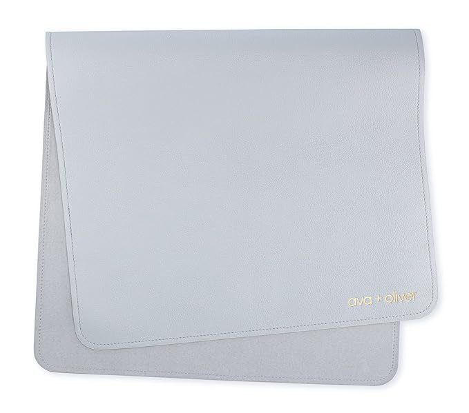 ava + oliver Vegan Leather Baby Changing Mat - Multipurpose Portable Wipeable Diaper Pad - Foldab... | Amazon (US)