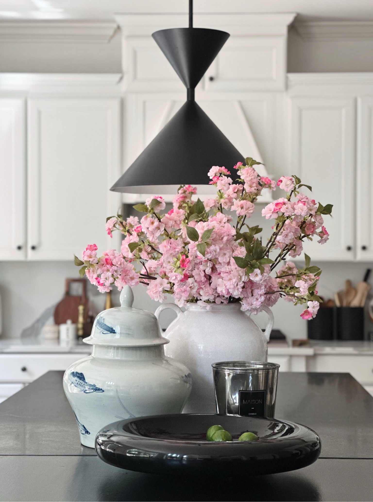 Y’all! I am so in love with my Alice Lane Home PINK CHERRY BLOSSOM STEMs. They are sitting front and center pretty in pink on our kitchen island. 💗 

These Pink Cherry Blossom Stems by Alice Lane Home Collection are sold individually on their website and come in a pack of 3 on Amazon. The Luxurious Vibrant faux stems are made of a Faux Silk material. Great for Home Décor or Weddings!	

Dims: 1"D x 4"W x 36"H

#LTKFindsUnder100 #LTKHome #LTKSeasonal
