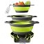 Collapsible Colanders (3 Pack Set) Food Strainers with Over-Sink Water Draining Base for Pasta Fr... | Amazon (US)