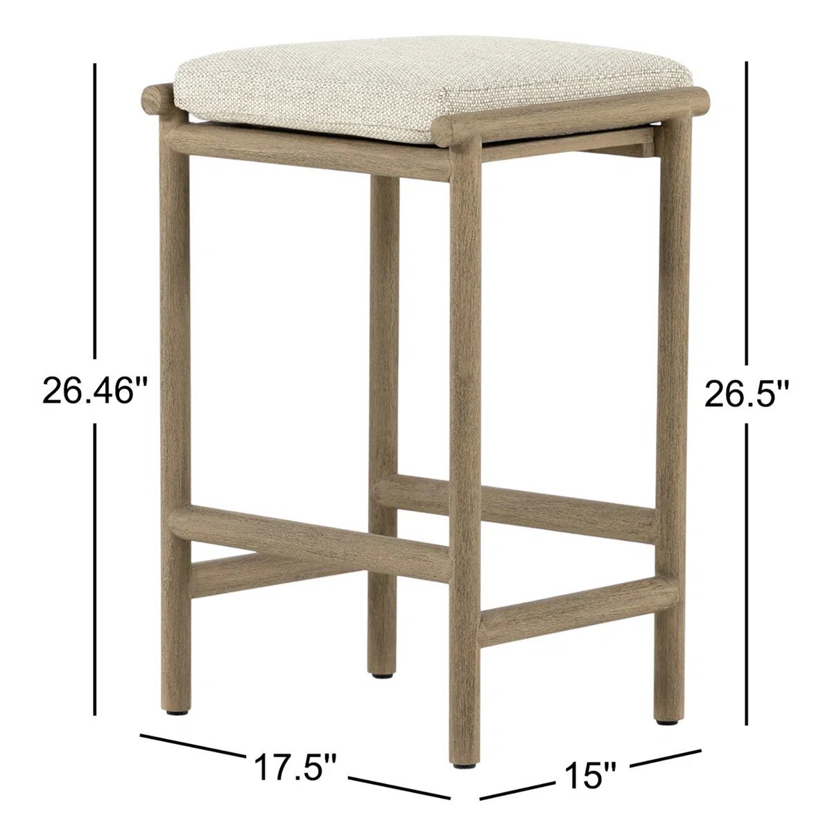 Teak Outdoor Stool with Cushion | Wayfair North America