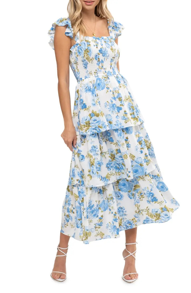 Floral Tiered Midi Dress | Nordstrom Rack