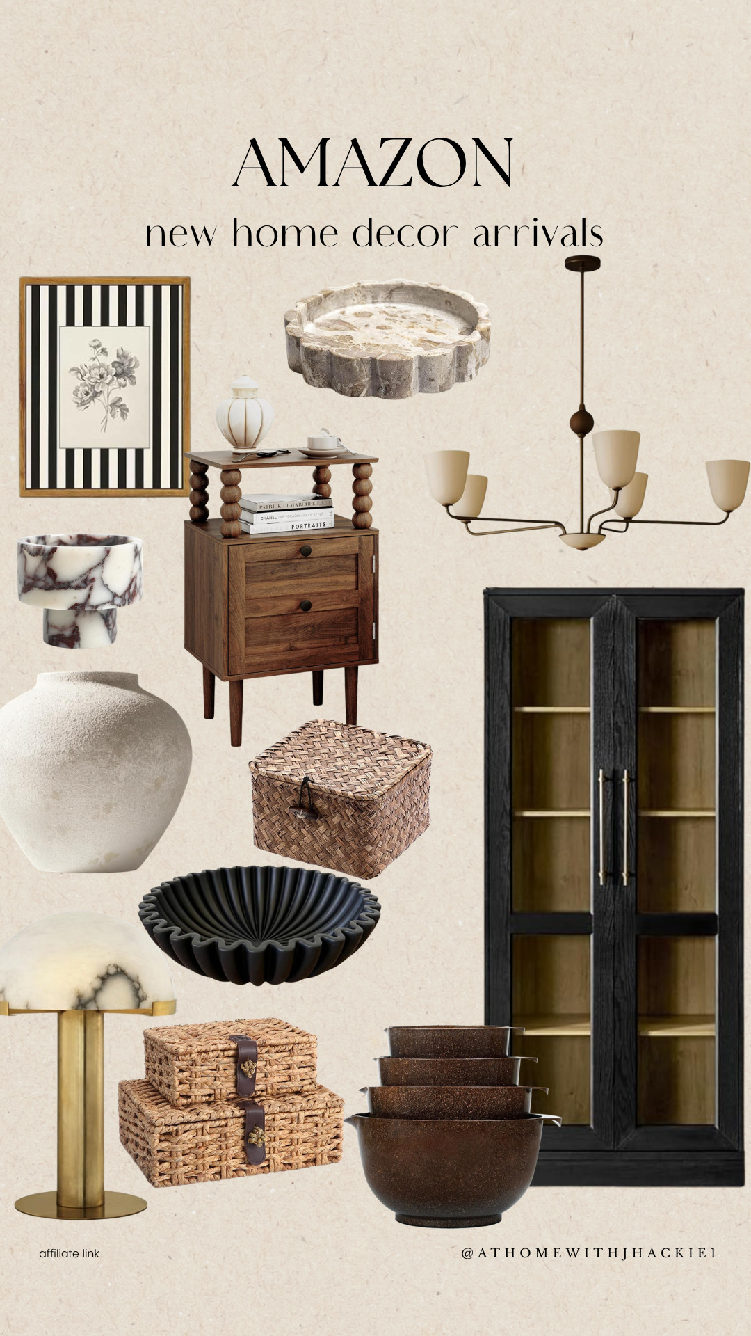 Amazon New Home Decor Arrivals, new home decor arrivals, amazon new arrivals, modern home decor, black display cabinet, accent cabinet, marble lamp, decorative bowl, woven storage baskets, side table decor, chandelier lighting, ceramic vase, framed wall art, decorative tray, kitchen decor, living room decor, shelf styling accessories, designer inspired home decor, neutral home accents, amazon decor finds, home decorating ideas 

 #LTKHome