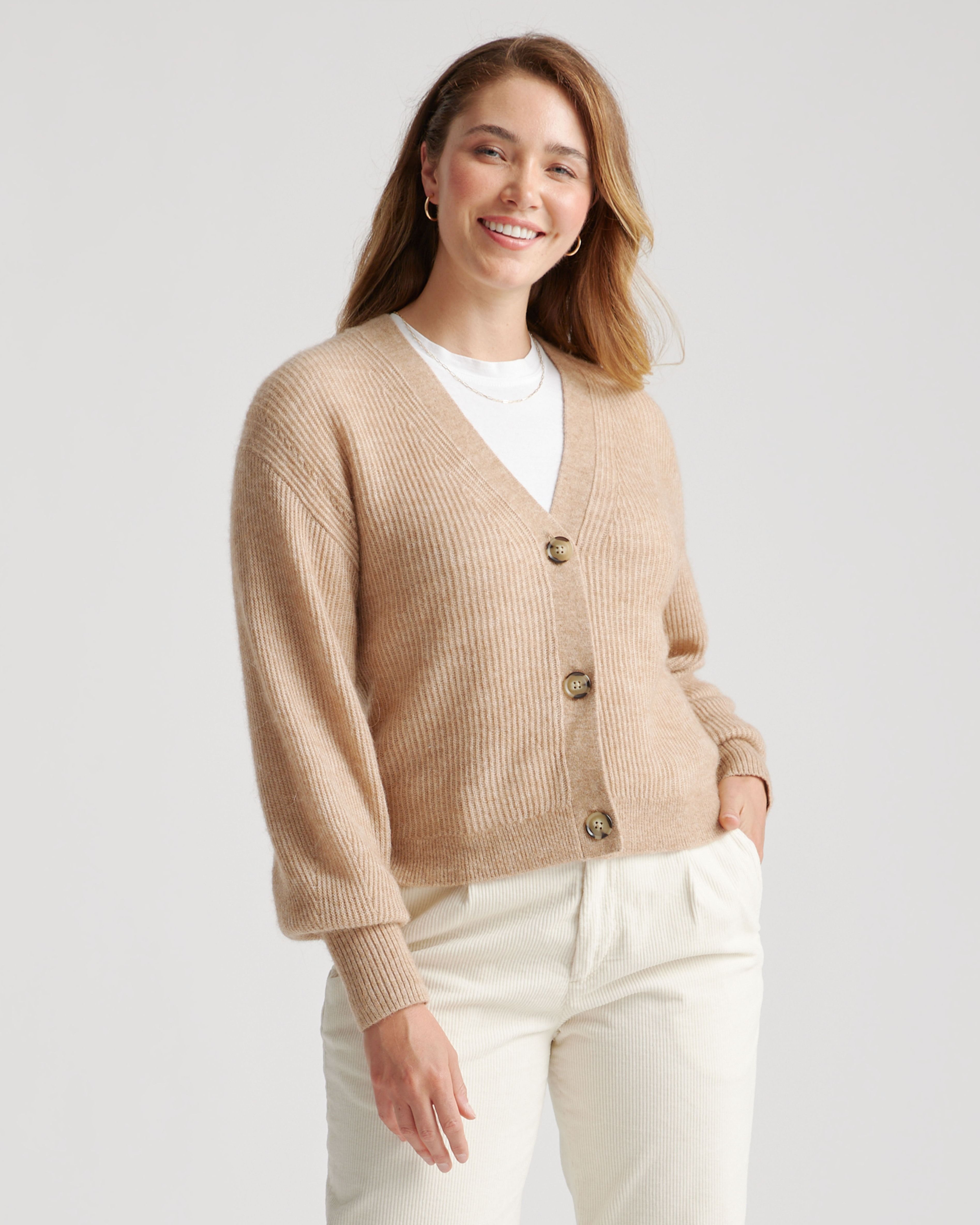 100% Organic Cotton Fisherman Cropped Cardigan | Quince