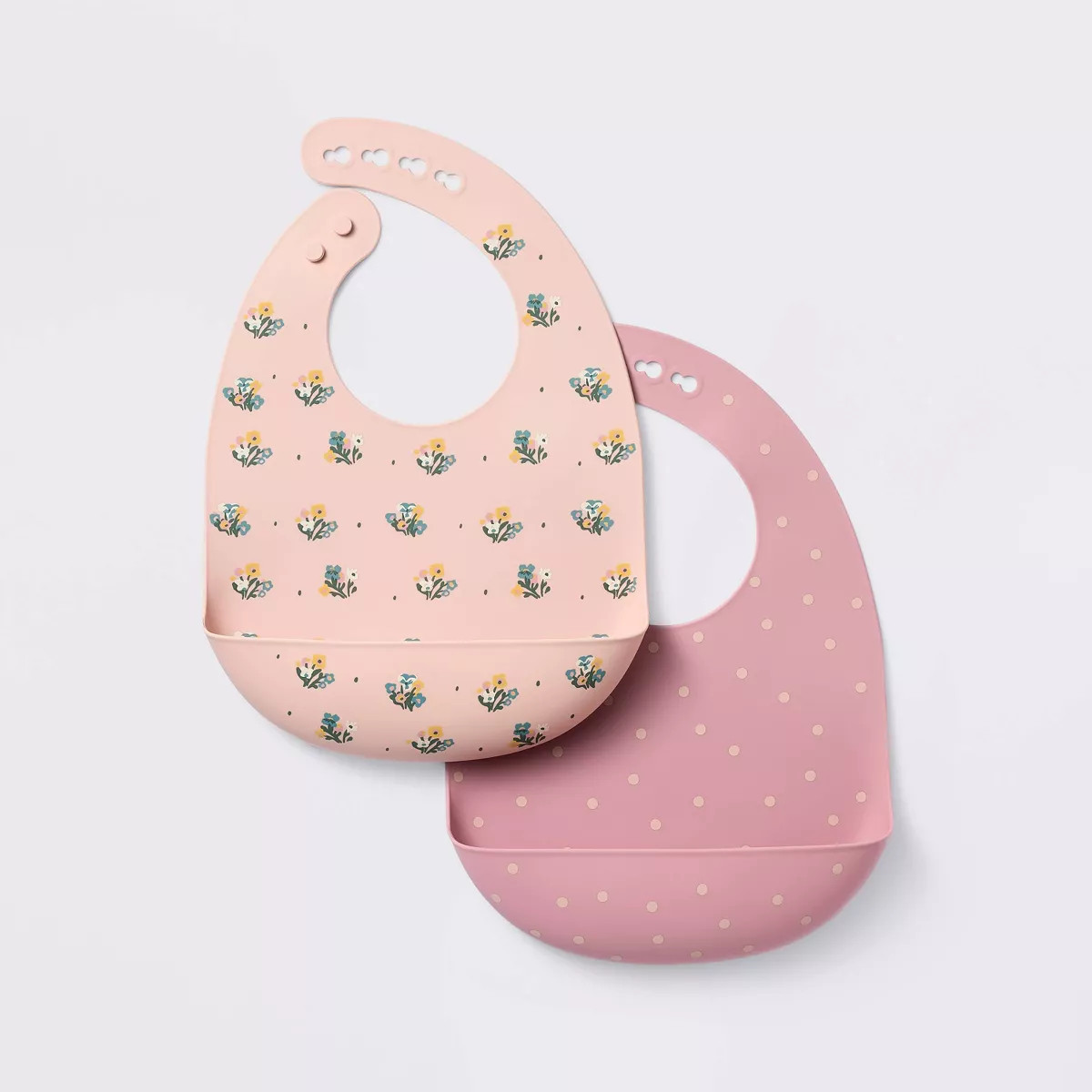 Silicone Bibs - 2pk - Flowers/Dots - Cloud Island™ | Target