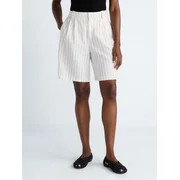 Scoop Women\u2019s Pleated Bermuda Shorts, 9'' Inseam, Sizes 0-26W | Walmart (US)