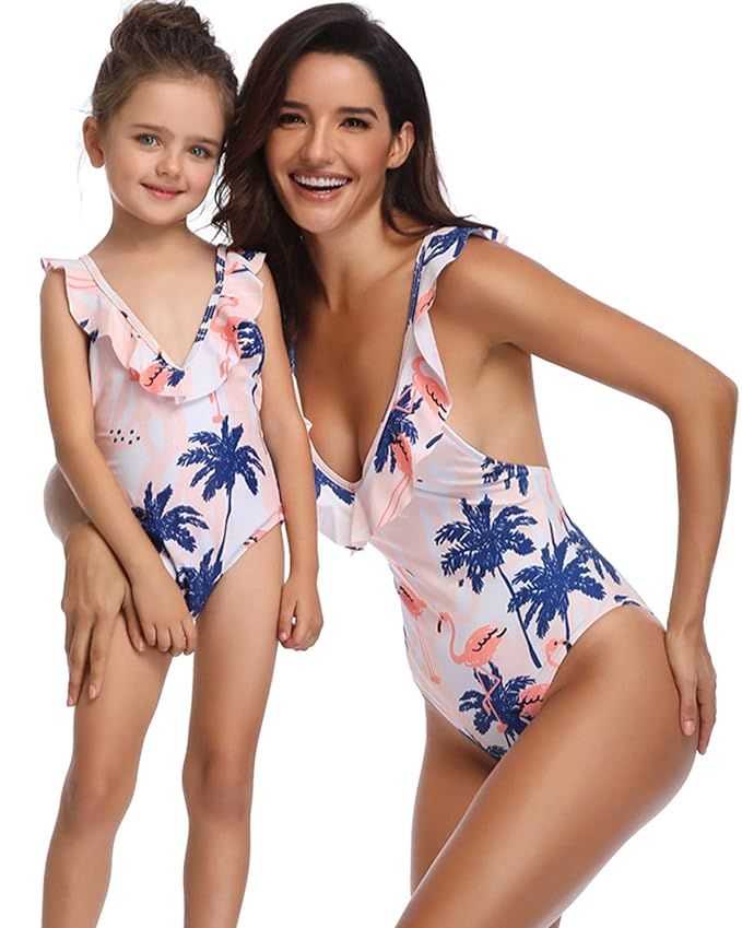 BBYES Mother Daughter Swimsuits Matching Family Mommy Girls Matching Swimwear | Amazon (US)