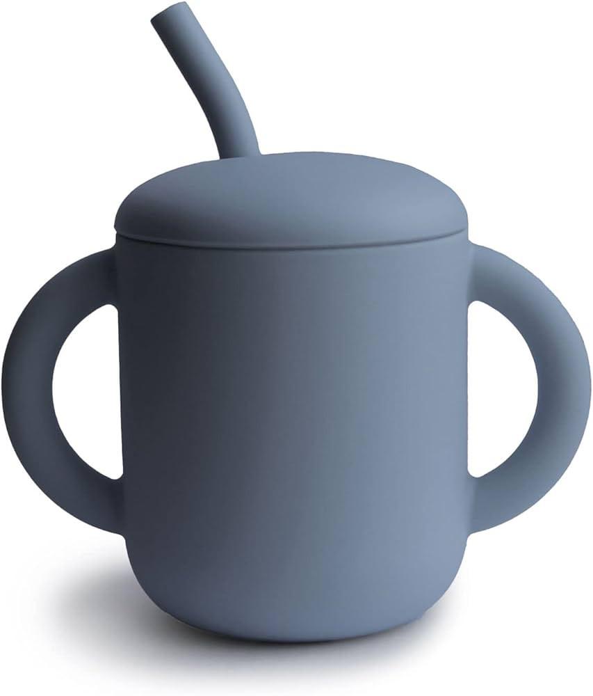 mushie 100% Silicone Training Cup & Straw for Toddlers | 6 Months+ (Tradewinds) | Amazon (US)