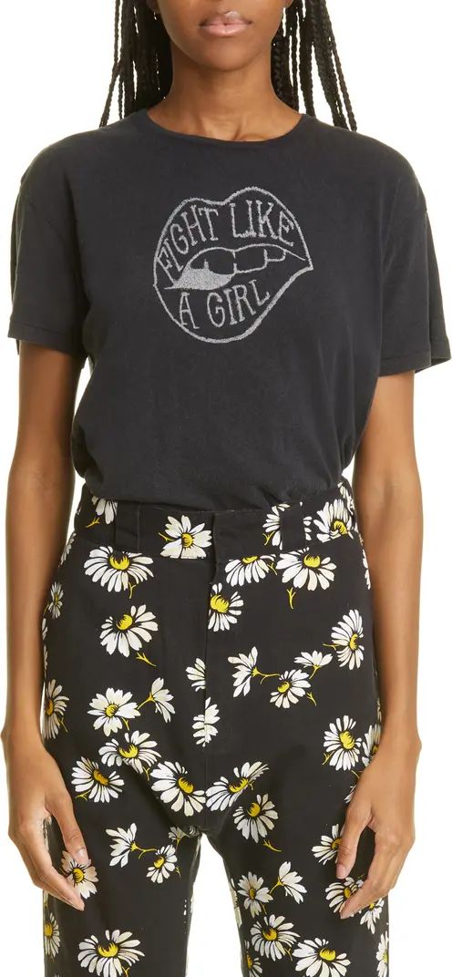 R13 Women's Fight Like a Girl Oversize Stretch Cotton Graphic Tee | Nordstrom | Nordstrom