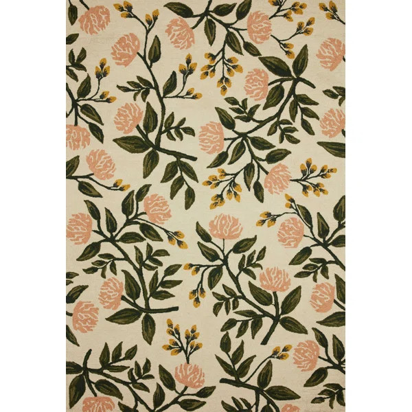 Rifle Paper Co. x Loloi Joie Peonies Blush  Rug | Wayfair North America