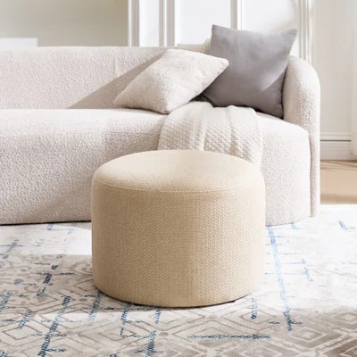 Anease 22.6" Round Upholstered Pouf Ottoman Mid Century Modern Standard Footstool Accent Seat | Wayfair North America