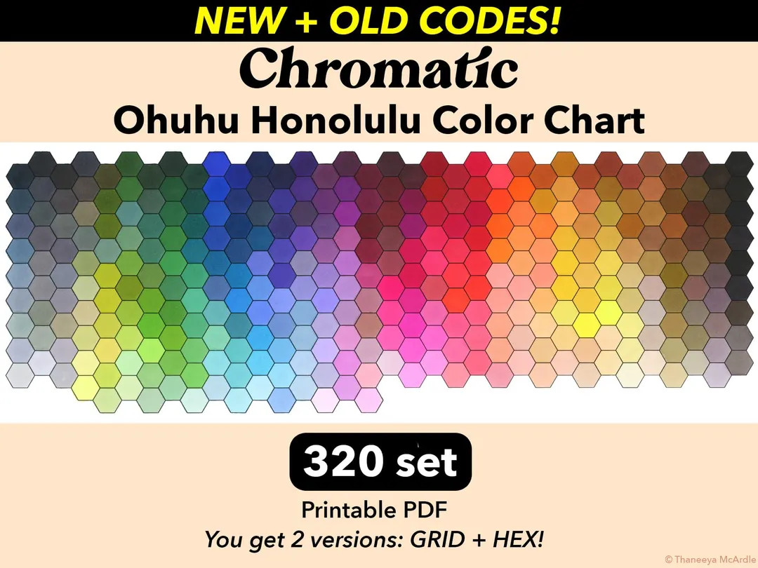 Ohuhu Honolulu Marker Color Chart: 320 Swatches, NEW + OLD Codes (printable Digital Download) - E... | Etsy (US)