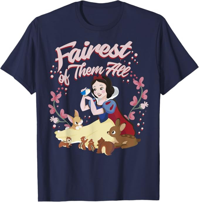 Disney Snow White Fairest Floral Wreath Graphic T-Shirt T-Shirt | Amazon (US)