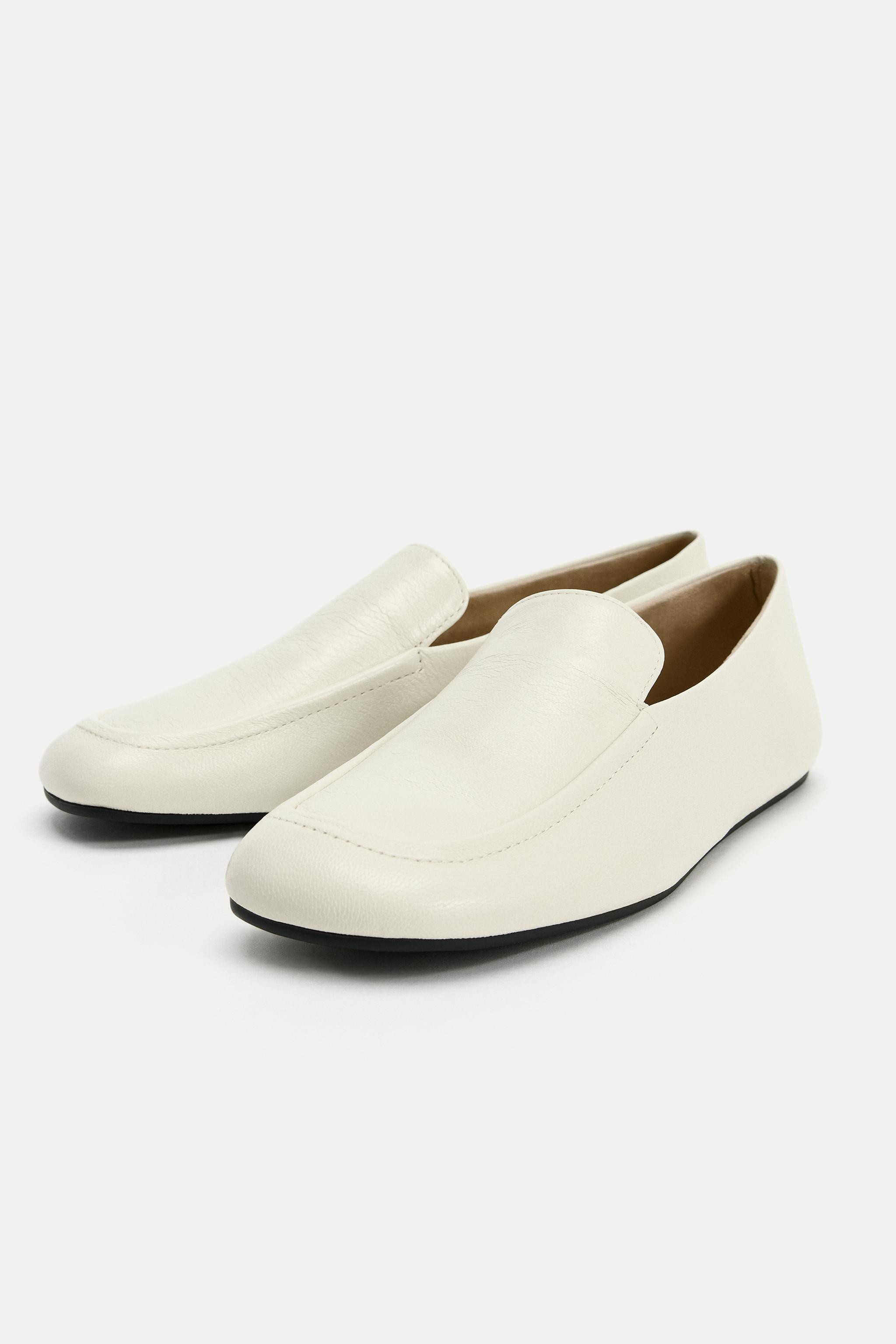 SOFT LEATHER FLAT LOAFERS | Zara US