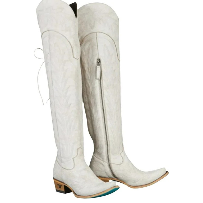 Lane Women's Lexington Leather Tall Western Boot Snip Toe Ivory 11 M  US - Walmart.com | Walmart (US)