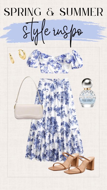 Summer outfit. Vacation outfits. Blue and white floral set. 

#LTKSeasonal #LTKtravel #LTKxSephora