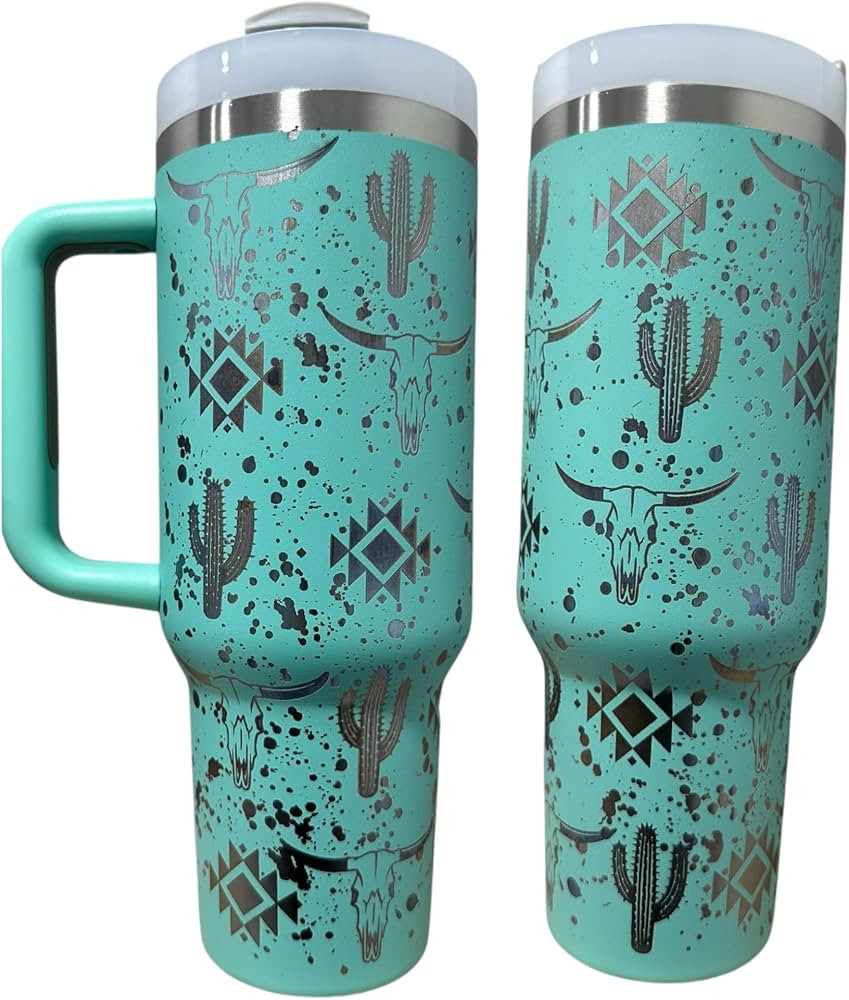 Stainless steel water bottle 40oz cup Longhorn Bottle Bull tumbler Cow gift Western water bottle ... | Amazon (US)