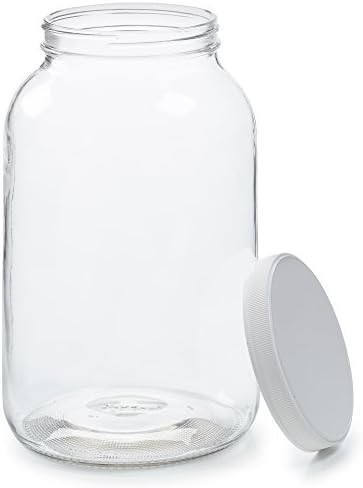 Empty 1 Gallon Glass Jar w/Airtight Leakproof Plastic Lid - Wide Mouth Easy to Clean - BPA Free &... | Amazon (US)