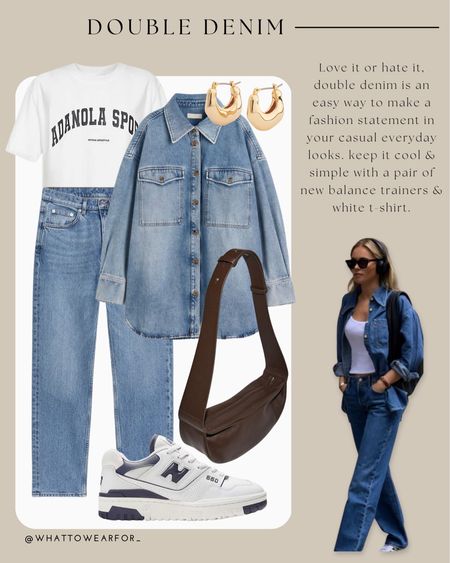 A double denim look for spring 👟

Paired with new balance trainers, adanola T-shirt, COS brown crossbody bag & gold hoops 

#LTKSeasonal #LTKeurope #LTKstyletip