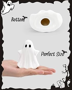 Tuitessine Ceramic Ghosts Small Scary Ghost Figurines Halloween Ghost Sculpture Statue Farmhouse ... | Amazon (US)