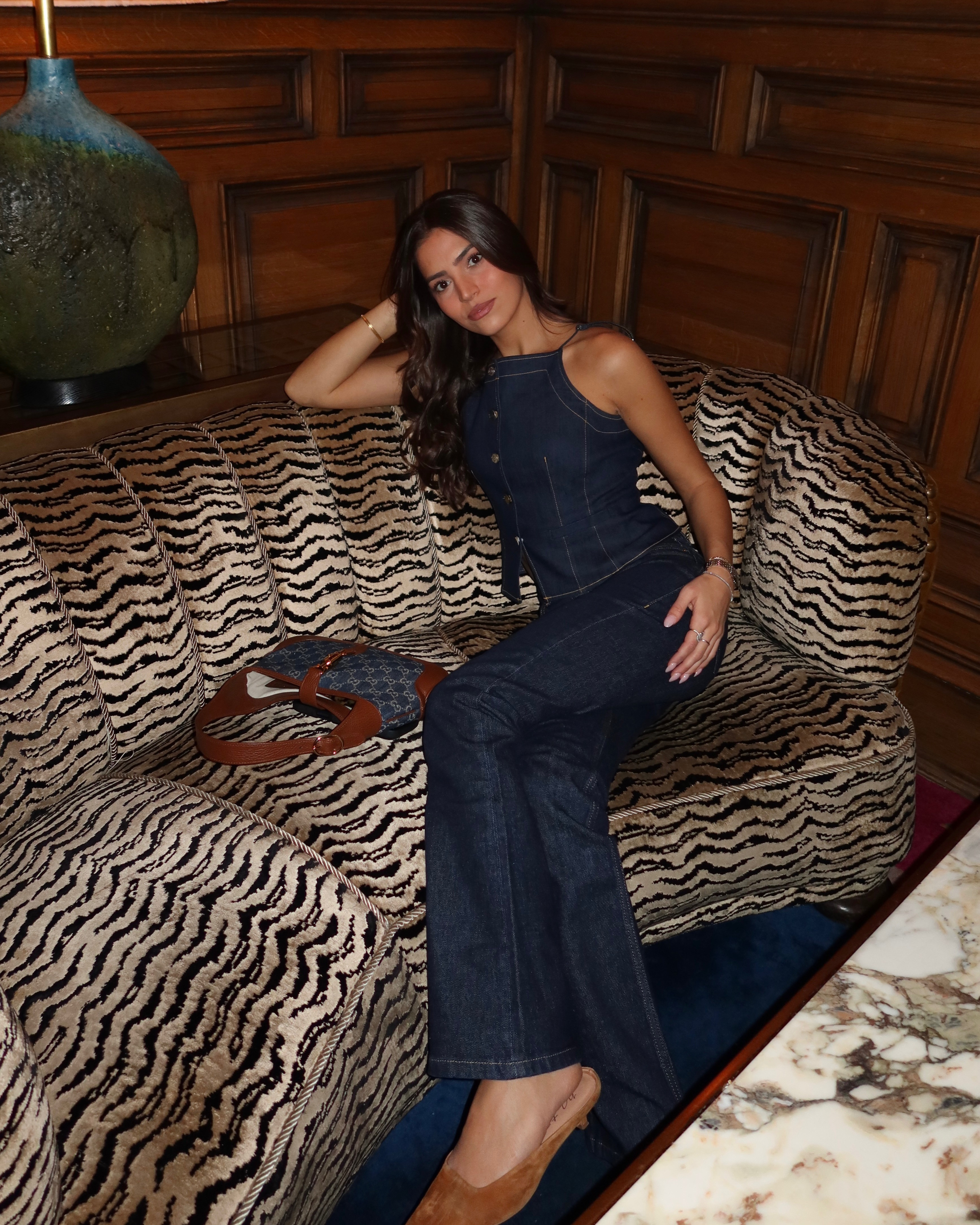 Denim on denim! Wearing a Cinq à Sept set paired with suede heels and my denim Gucci bag for a chic little mix of textures. 

 #LTKgrwm #LTKootd