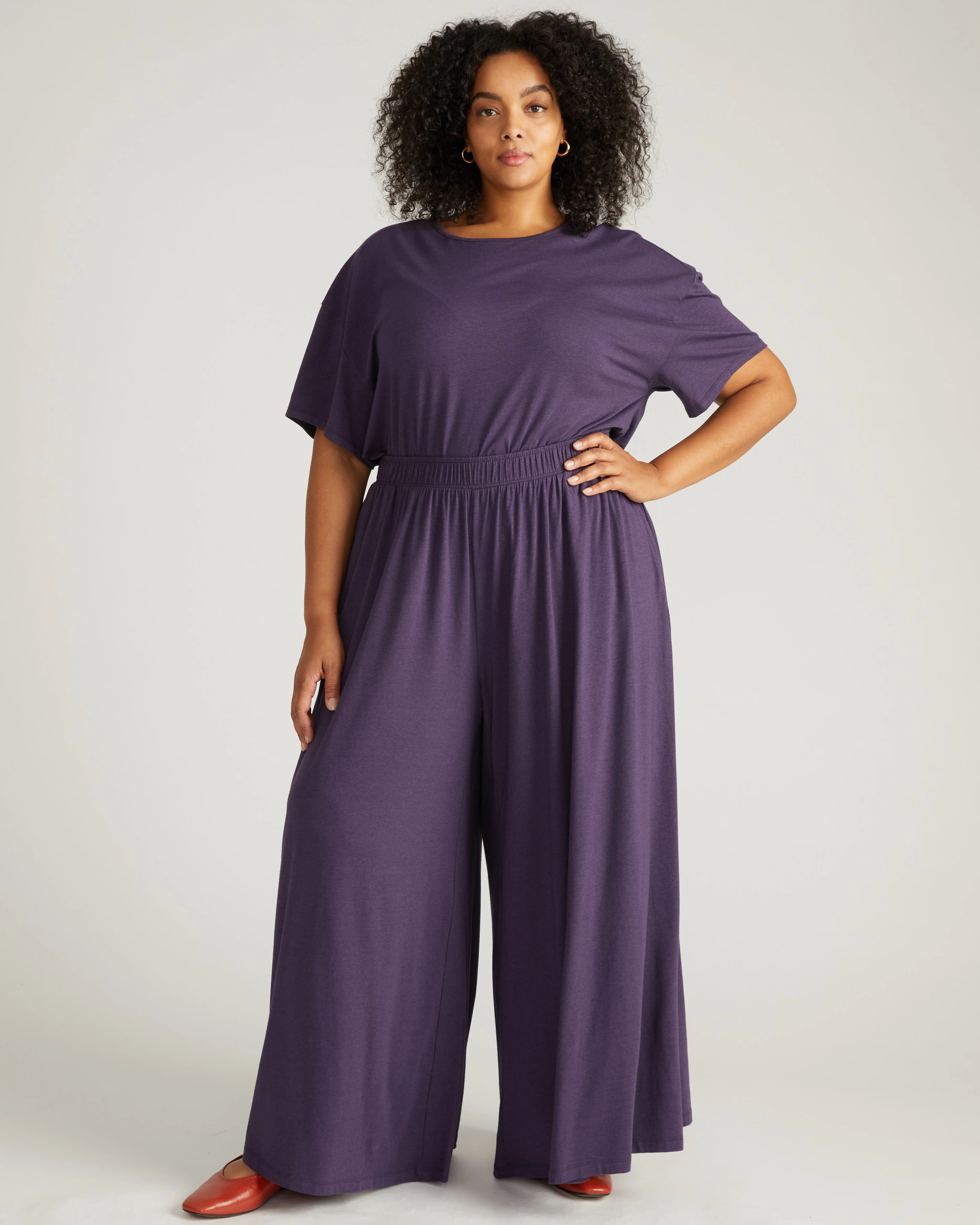 Isadora Wide Leg Lounge Pants - Anthracite | Universal Standard
