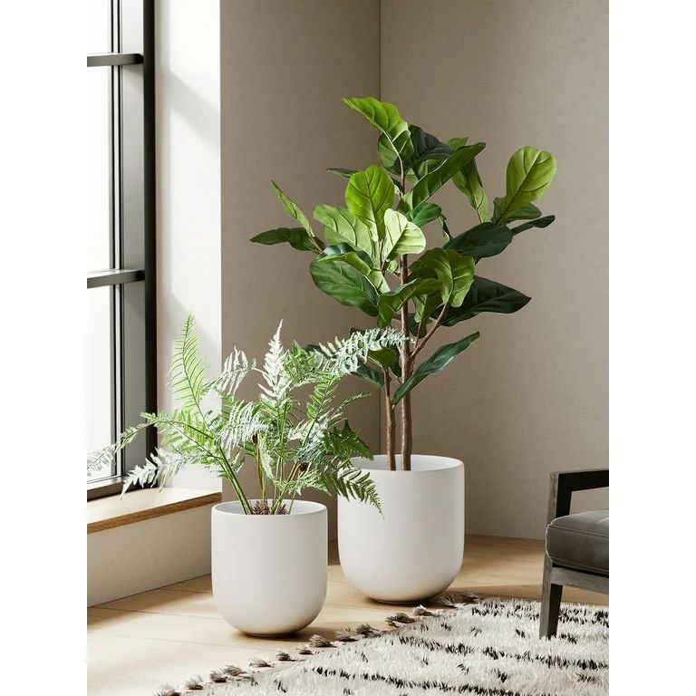 BEMAY 12 inch Ceramic Plant Pots, Morden Indoor Planter for Home Ofiice, Large Planter Pots with ... | Walmart (US)