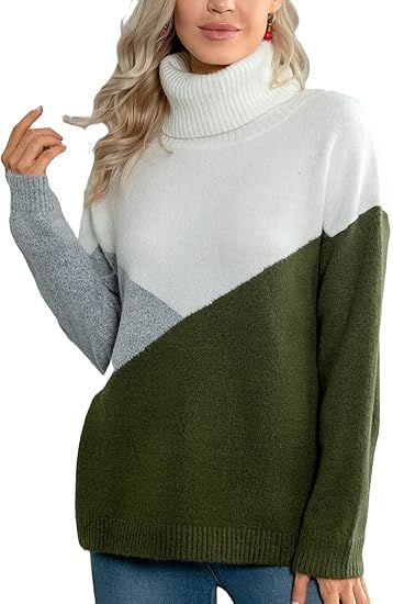 KNIT & CAST Turtleneck Sweater Women: Oversized Chunky Casual Knit Fall Sweaters Pullover Tops fo... | Amazon (US)