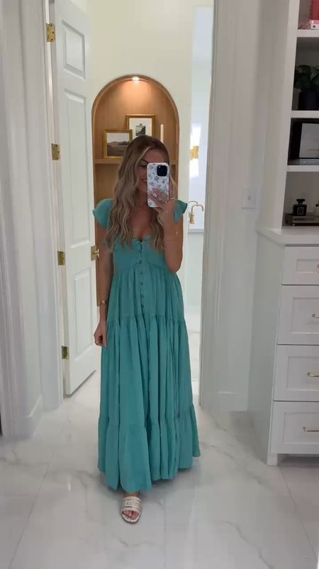 The perfect summer maxi dress! Love this color and the fit! Wearing XS. 
Spring dresses, spring style, Anthropologie, maxi dresses, summer dresses 

#LTKfindsunder100 #LTKSeasonal #LTKstyletip